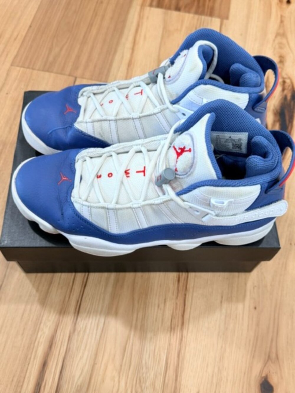 Nike Air Jordan 6 Rings Shoes True Blue Red White Men's Shoes 9.5